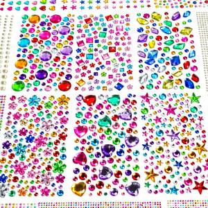 lot 2085 image: JIUZHU Self-Adhesive Jewel Stickers 7500 Pcs 20 Sheets Assorted Shapes