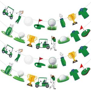 lot 2086 image: Golf Birthday Banner Set, 4 Pcs Golf Party Decor