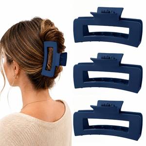 lot 2109 image: TOCESS Navy Blue Matte Hair Claw Clips 4 Inch 3 Pack