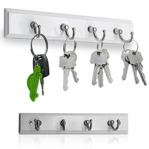 lot 2383 image: KT Deals Wall Mounted Key Rack with 4 Hooks, White