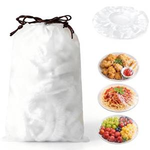 lot 2392 image: Generic Disposable Food Covers 100 Pack Elastic Stretch Bowl Plate Covers