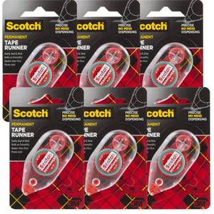 lot 2397 image: Scotch Double Sided Adhesive Tape Runner, 0.27 in x 26 ft, Pack of 6, 6061