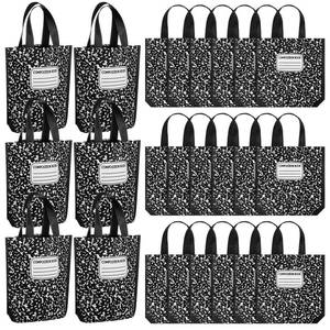 lot 2423 image: Hosuly Non Woven Gift Bags 24 Pcs Black and White Notebook Design Tote