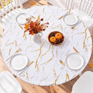 lot 2427 image: Smiry Round Fitted Table Cover Waterproof for 36 to 44 Inch Tables