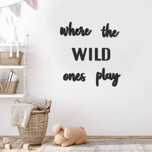 lot 2428 image: Where the Wild Ones Play Wooden Wall Art Sign Set 8 Pcs Decor