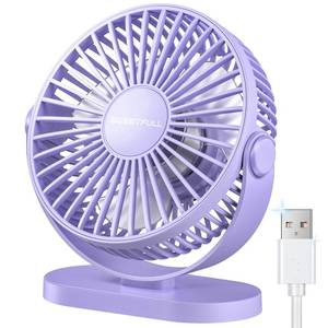 lot 2471 image: SWEETFULL USB Desk Fan 5.5 Inch 3 Speed Portable Purple