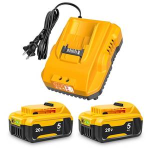lot 5889 image: Lomrige Replacement Battery 2-Pack 20V Max 5.0Ah for DeWalt DCB200 DCB120