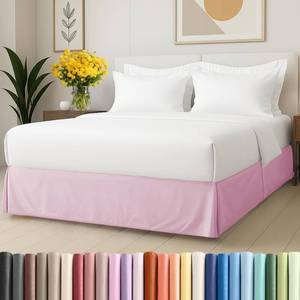 lot 6068 image: CGK Unlimited Pleated Bed Skirt Queen 15 Inch Drop Light Pink