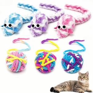 lot 6083 image: KrauzPet Plush Mouse Cat Toy with Long Tail, 6 Pack