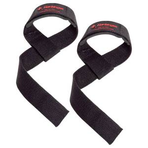 lot 6089 image: Harbinger Padded Cotton Lifting Straps with NeoTek Wrist 21.5 Inch Black Pair