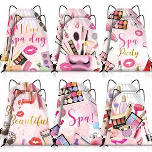 lot 6090 image: Equsion Spa Party Favor Bags Drawstring Backpacks 12 Pcs