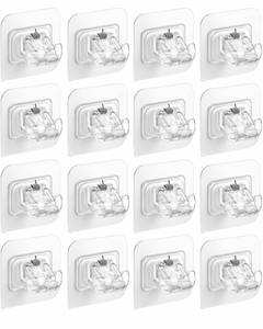 lot 6092 image: Tendiren Curtain Rod Brackets 16 Pack Self Adhesive No Drilling Transparent