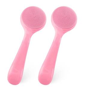 lot 6094 image: DIVINA VITAE Silicone Face Cleansing Brush 2 Pack Manual Pink