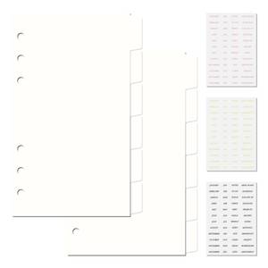 lot 6126 image: Koqye Ivory Personal Planner Dividers A6 with 6 Blank Tabs 12 Pcs