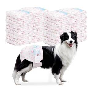 lot 9446 image: Disposable Dog Diapers Female 90 Count Doggie Diapers for Female Dogs (Waist 16-22 in XL) Super Absorbent Extra Large Dog Pads for Heat Excitable Urination or Incontinence - Pink