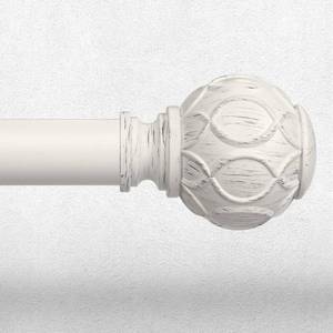 lot 9451 image: Wolistsa White Curtain Rod 36-122 Inch, Farmhouse Curtain Rods for Windows
