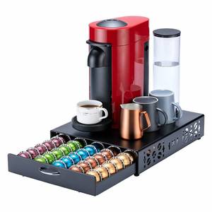 lot 9464 image: FlagShip Coffee Pod Drawer,50 Large Vertuo Pods Capacity,Black Metal