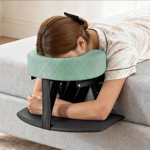 lot 9480 image: Massage Headrest for Bed with Arm Rest, Adjustable Massage Face Cradle Head Holder, Portable Bedside Home Massage Kit with Face Pillow, Fits 18 Mattress, for Home Post Eye Surgey Recovery, Green