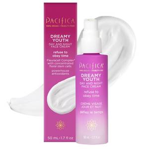 lot 10133 image: Pacifica Face Moisturizer Lotion - Dreamy Youth Day & Night Face Cream, Daily Skincare, Grapeseed Oil, Peptides, Hydrating, Facial Lotion, Skincare, For Dry Skin, Vegan, 1.7 fl oz (1 Count)