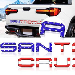 lot 10146 image: Tailgate Inserts Letters Compatible for 2022 2023 2024 2025 Santa Cruz 3D Raised & Strong Adhesive Decals Letters Rear Emblem Decal Sticker Compatible for Santa Cruz Accessories-American Flag