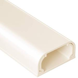 lot 10157 image: Large Cord Hider - 47in Wire Hiders for TV on Wall, Paintable Cable Hider, X-Large Cable Management Kit, Cord Hiding for Wall, W1.6in H0.8in, Beige