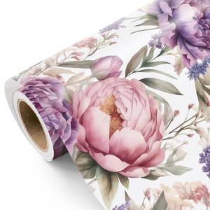 lot 10165 image: WRAPAHOLIC Floral Wrapping Paper Roll - Mini Roll - 17 Inch x 9.8 Feet - Purple Flower Wrapping Paper, Perfect for Girls Women Birthday, Wedding, Bridal Shower