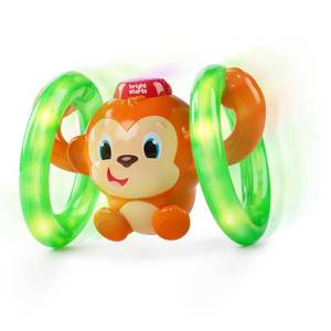 lot 10168 image: Bright Starts Roll & Glow Monkey Crawling Baby Toy with Lights and Sounds, Tummy Time Toy, 6 Months and up