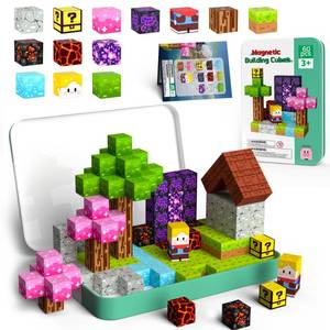 lot 10195 image: Mini Magnetic Blocks Travel Set 60PCS Building Cubes for Kids with Case