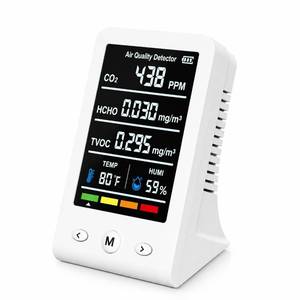 lot 10214 image: 8-in-1 CO2 Carbon Dioxide Detector, Dienmern Portable Air Quality Monitor Indoor, 1600mAh Powerful Battery CO2 Monitor for CO2TempHumidity