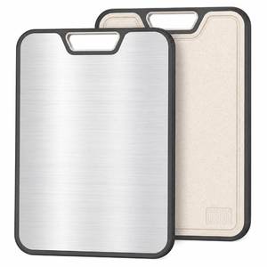lot 10222 image: Titanium Cutting Board - Meat Fruit Metal Board (2PC 9x13.5 Inch)