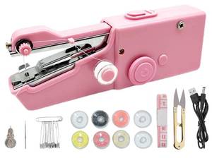 lot 10231 image: Handheld Sewing Machine Electric Sewing Mini Portable Sewing Machine Suitable for Beginners Sewing Clothes Family Travel DIY(PINK)