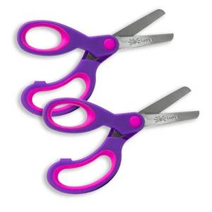 lot 10247 image: Leftys Left Handed Child Size Blunt Tip Scissors (Purple with Pink)