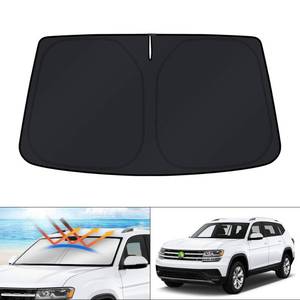 lot 10248 image: KUST Windshield Sun Shade for Volkswagen Atlas Accessories 2018-2024 2025 2026 VW Atlas Cross Sport Sunshade Foldable Sun Visor Protector Blocks UV Rays Keep Your Car Cooler