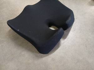 lot 11227 image: Black Wedge Seat Cushion with U-Shaped Cutout and Non-Slip Textured Base