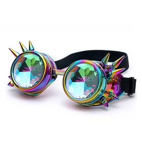 lot 12938 image: RuiJinGen Steampunk Goggles Kaleidoscope Prism Rave Glasses A14 Multicolor