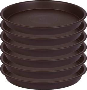 lot 12952 image: Angde 6 Pack Plant Saucer Tray 6 Inch Brown