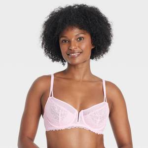 lot 12970 image: Auden Womens Unlined Balconette Bra Pink 38D 90236513