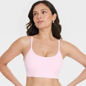 lot 12973 image: Auden Womens Ribbed Seamless Bralette Pink XS Removable Cup 90231002
