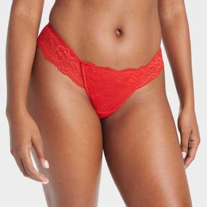 lot 12992 image: Auden Womens Galloon Lace Thong Red Size S 90211631