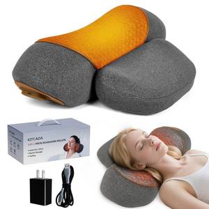 lot 13015 image: KITCADA Neck Massager Pillow 3-in-1 with Heat, Vibration & Stretch  Retail $129.99