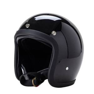lot 13046 image: GJH Open Face Motorcycle Helmet Black Large DOT Approved Recer 500TX