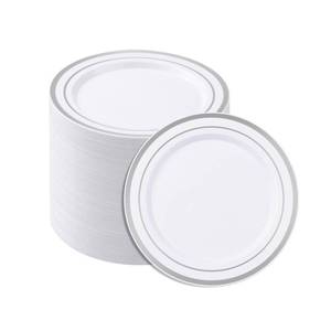 lot 13051 image: BESTSTAR Disposable Plastic Plates 7 Inch White 100 Pcs