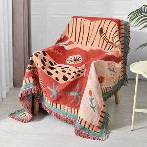 lot 13057 image: Shesyuki Reversible Woven Throw Blanket Bohemian Tapestry Polyester Cotton