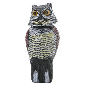 lot 13065 image: Cifavor Fake Owl Garden Statue 16 Inch Rotating Head Outdoor Sculpture