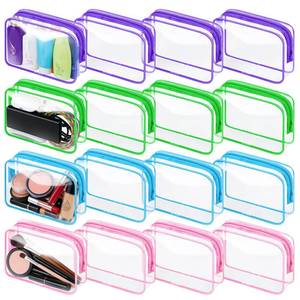 lot 13955 image: YedsIntu Clear PVC Toiletry Bags 16 Pack, TSA Approved Zipper Pouches