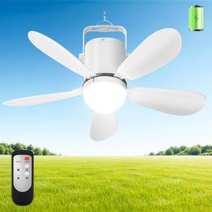 lot 13959 image: Micosong 21 Inch Portable Ceiling Fan Light Battery Operated with Remote