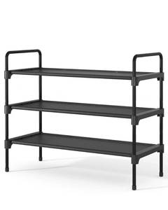 lot 13962 image: Kitsure 3-Tier Shoe Rack for Closet, 27.6 Wide, Black