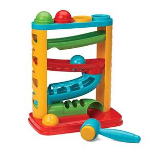 lot 13965 image: Infantino Bop & Drop Ball Tower Activity Toy with Hammer & 4 Balls 12M