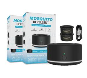 lot 13967 image: Virine Portable Mosquito Repeller 2 Pack with 4 Refills