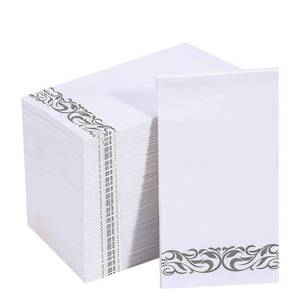 lot 13991 image: Vplus 200 Pack Silver Paper Dinner Napkins 3 Ply